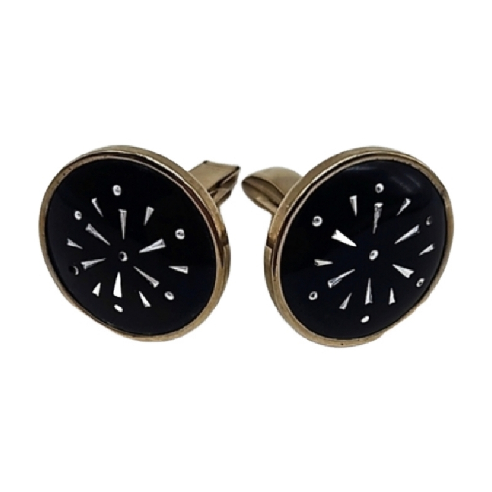 Black and gold cuff link